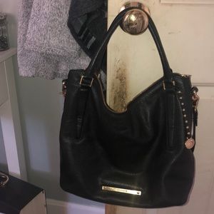 Black leather Brahmin hobo bag